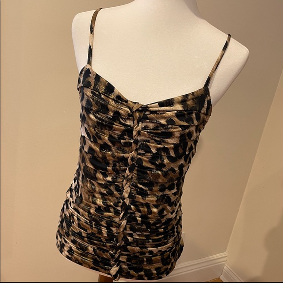 Leopard Front Braided Ruffle Top - Picture 2 of 13